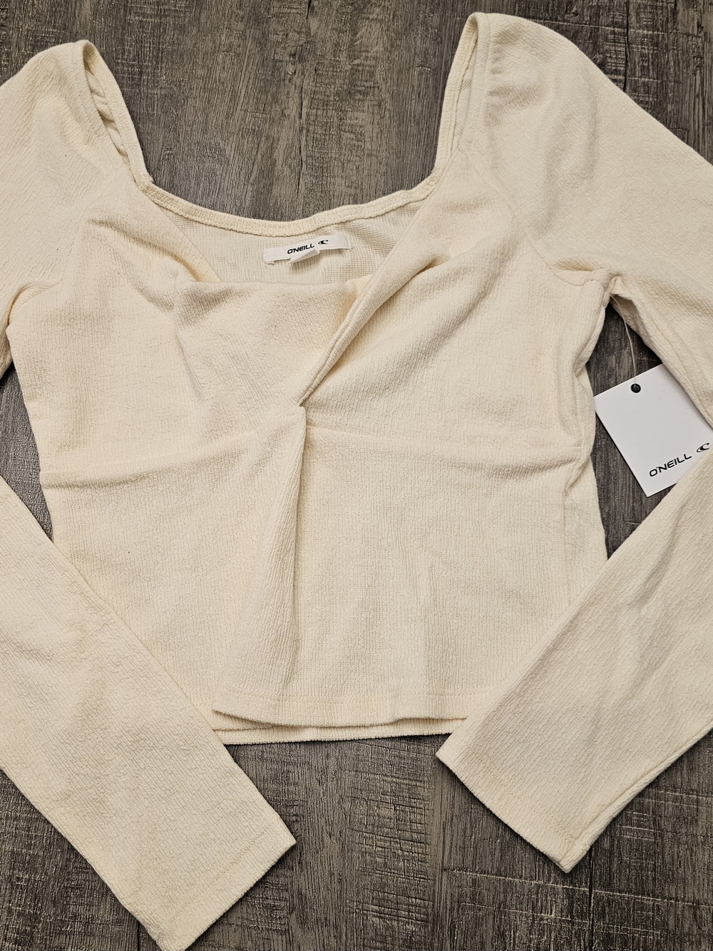 O'Neill Women's Cream Square-Neck Long Sleeve Top